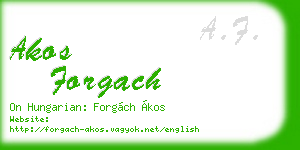akos forgach business card