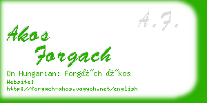 akos forgach business card